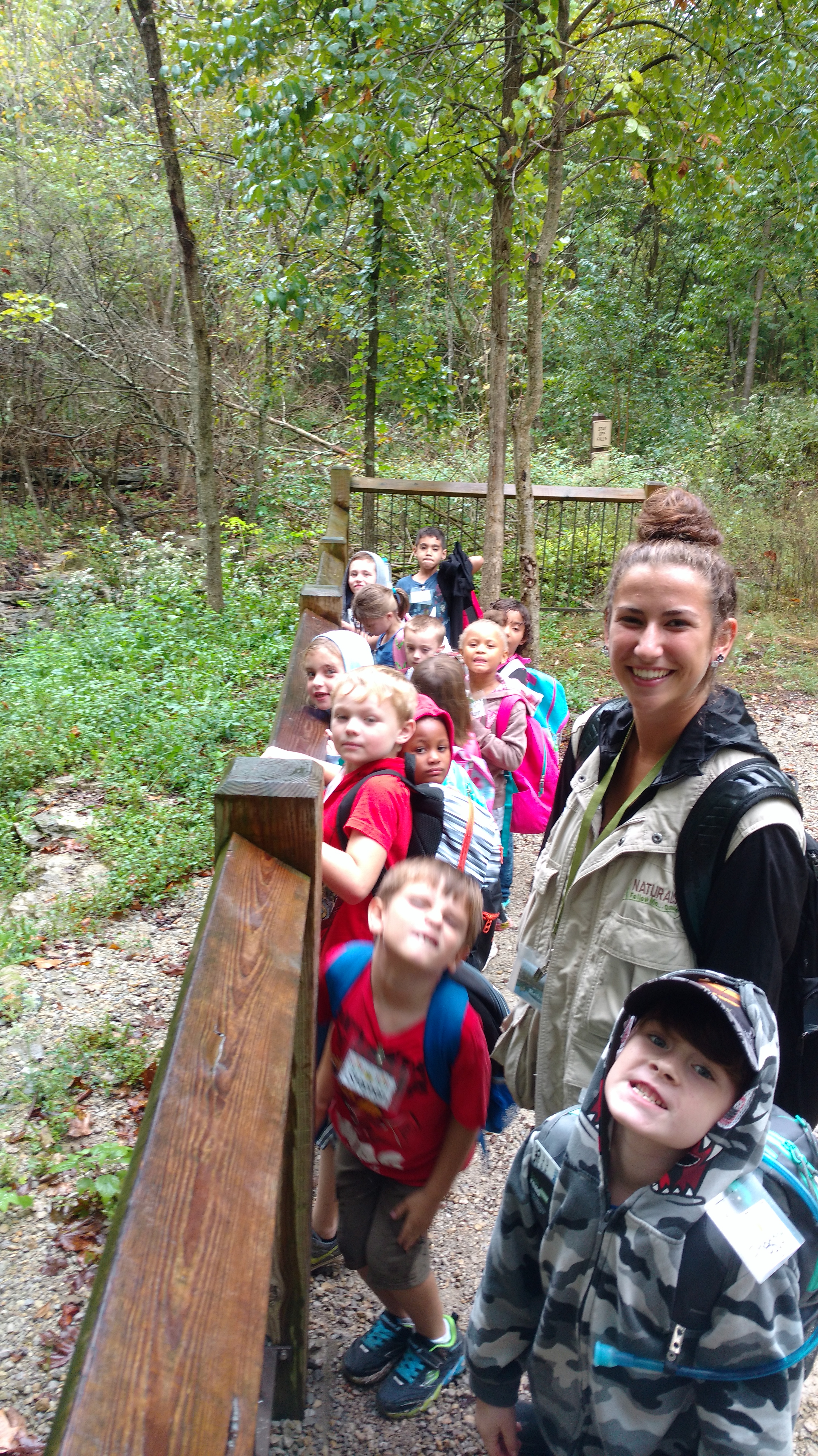 students at Charleston Fall Preserve with a park distric 