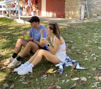 Couple eating ice cream