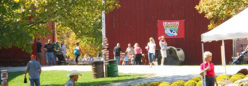 Barn with mums